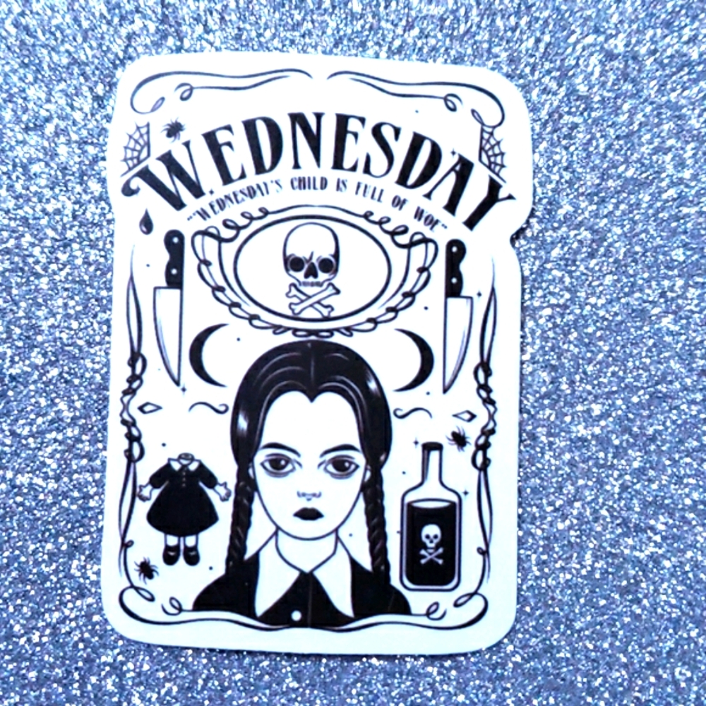 10/$10 ADDAMS FAMILY waterproof sticker Wednesday